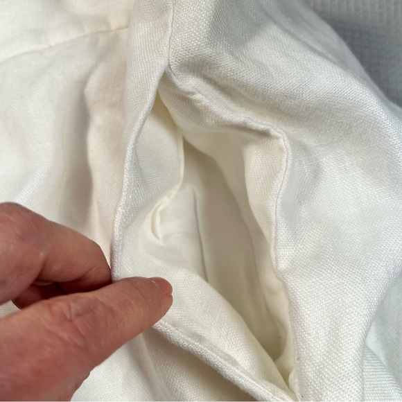 Ralph Lauren white lined linen wide leg pants 12 - Picture 5 of 5